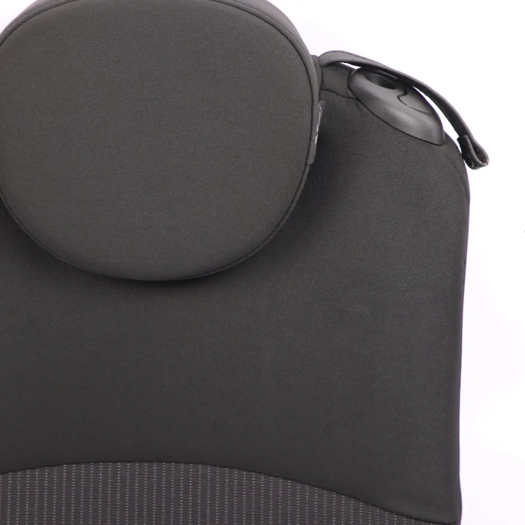 Respaldo Asiento Trasero Izquierdo Tela Cuero Ray Panther Negro para Mini Cabrio R57 con número de pieza 7270439 Mini Cabrio R57 Respaldo Asiento Trasero Izquierdo Tela Cuero Ray Panther Negro - SKU 7270439 - Número de pieza 7270439