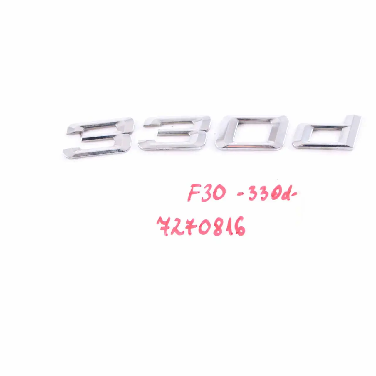 BMW F30 Emblem Lettering Rear Adhered Boot Trunk Lid Emblem 330d