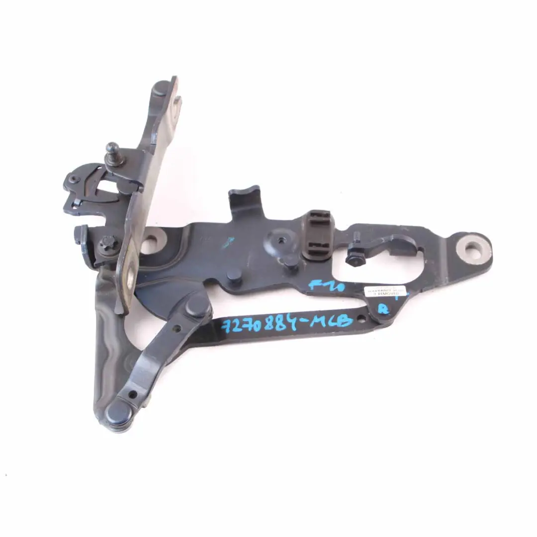 Hood Hinge BMW F10 F11 Engine Bonnet Right O/S Monte Carlo Blue B05 7249888 to with Part number 7270884 Hood Hinge BMW F10 F11 Engine Bonnet Right O/S Monte Carlo Blue B05 7249888 - SKU 7270884-MCB - Part number 7270884