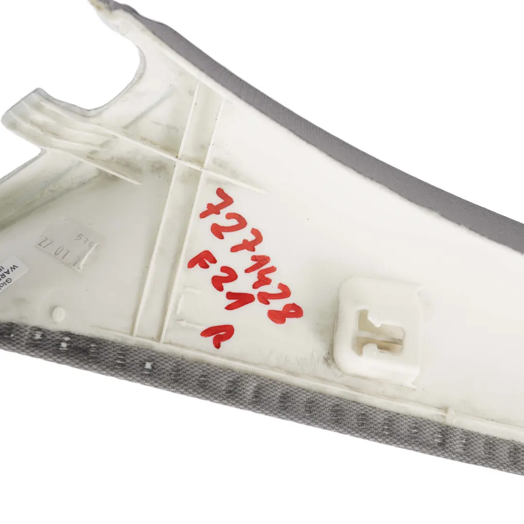 Tapa Columna A Derecha Everestgrau Gris 7265990 para BMW F21 F22 con número de pieza 7271428 BMW F21 F22 Tapa Columna A Derecha Everestgrau Gris 7265990 - SKU 7271428 - Número de pieza 7271428