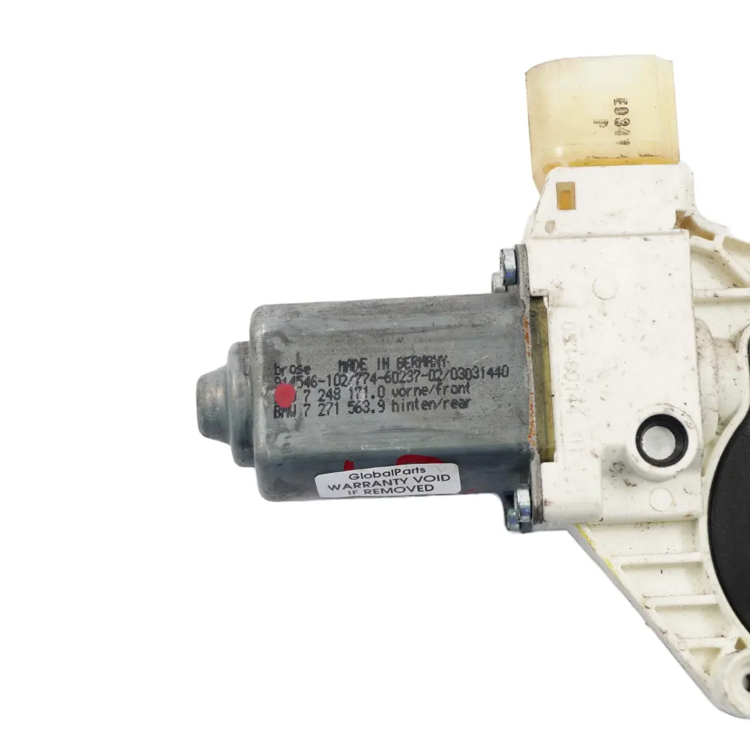 Window Lifter Regulator Drive Motor Front Rear Left N/S 7248171 to BMW 5 F10 F11 with Part number 7271563 BMW 5 F10 F11 Window Lifter Regulator Drive Motor Front Rear Left N/S 7248171 - SKU 7271563 - Part number 7271563