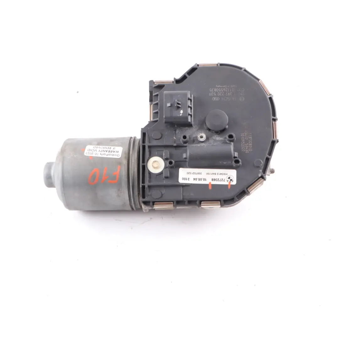 Wiper Motor BMW F10 F11 Front Windscreen Wiper Drive Unit to with Part number 7272368 Wiper Motor BMW F10 F11 Front Windscreen Wiper Drive Unit - SKU 7272368 - Part number 7272368