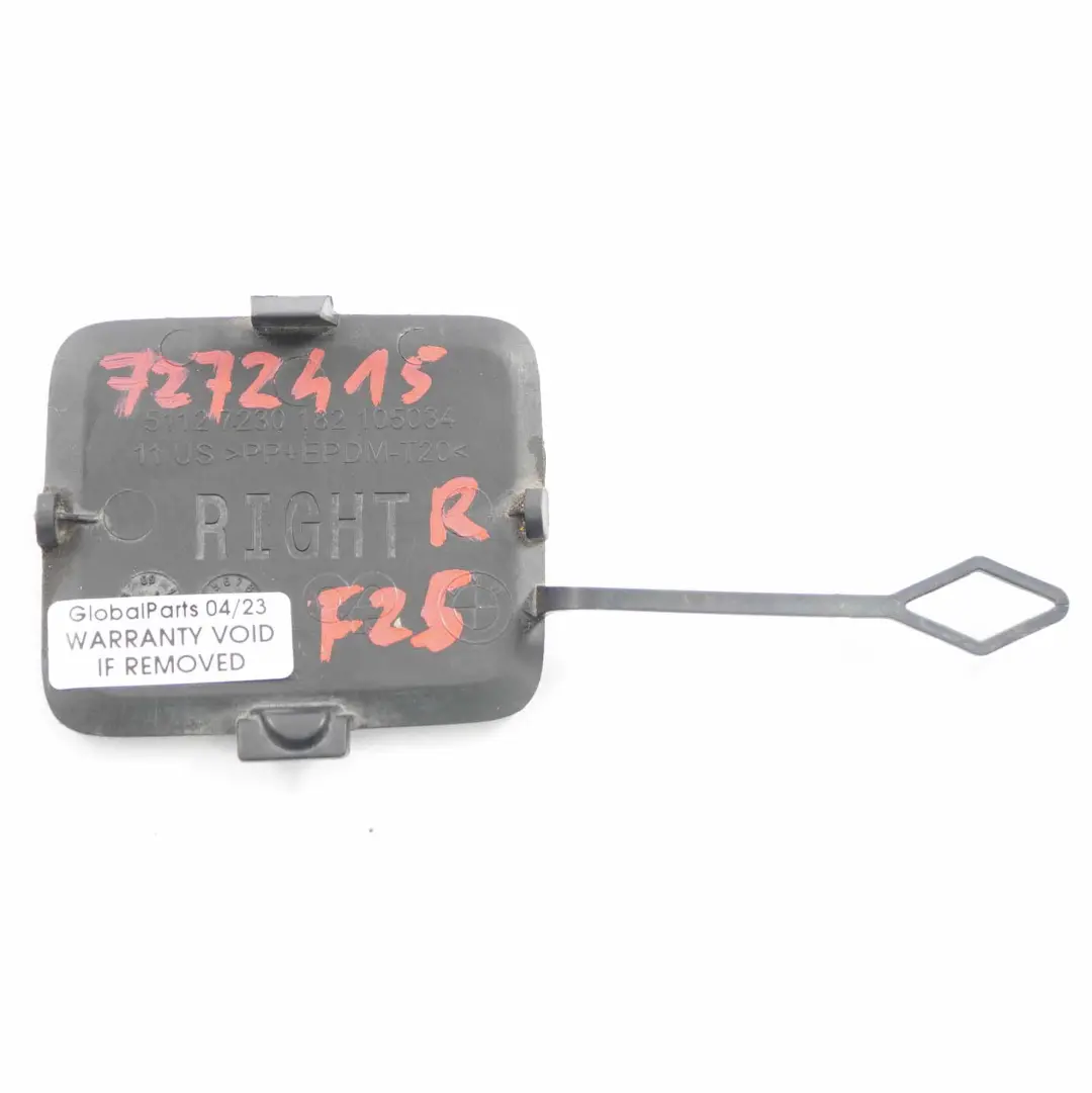Arrière Pare chocs Rabat remorquage Apprêt Couvercle Droit 7230182 pour BMW X3 F25 à propos du numéro de pièce 7272415 BMW X3 F25 Arrière Pare chocs Rabat remorquage Apprêt Couvercle Droit 7230182 - SKU 7272415 - Numéro de pièce 7272415