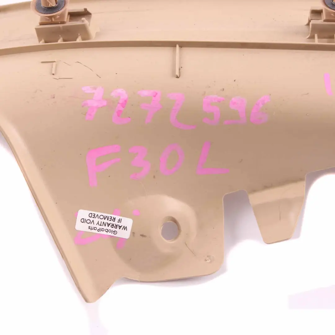 Tapa Entrada Interior Trasera Izquierda N/S Veneto Beige 7221917 para BMW F30 con número de pieza 7272595 BMW F30 Tapa Entrada Interior Trasera Izquierda N/S Veneto Beige 7221917 - SKU 7272595 - Número de pieza 7272595