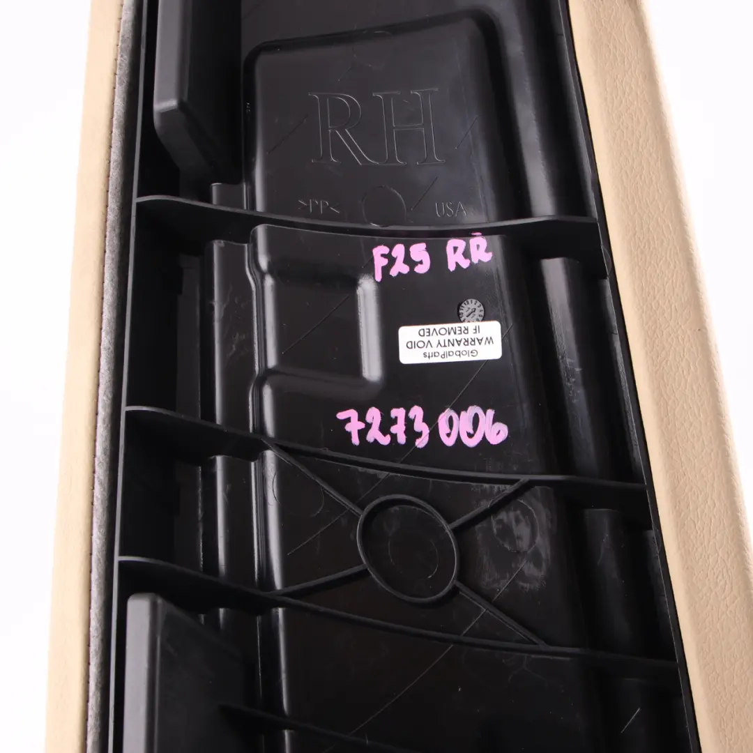 Housse siège arrière BMW X3 F25 Finisseur latéral banquette droite beige pour à propos du numéro de pièce 7273006 Housse siège arrière BMW X3 F25 Finisseur latéral banquette droite beige - SKU 7273006 - Numéro de pièce 7273006