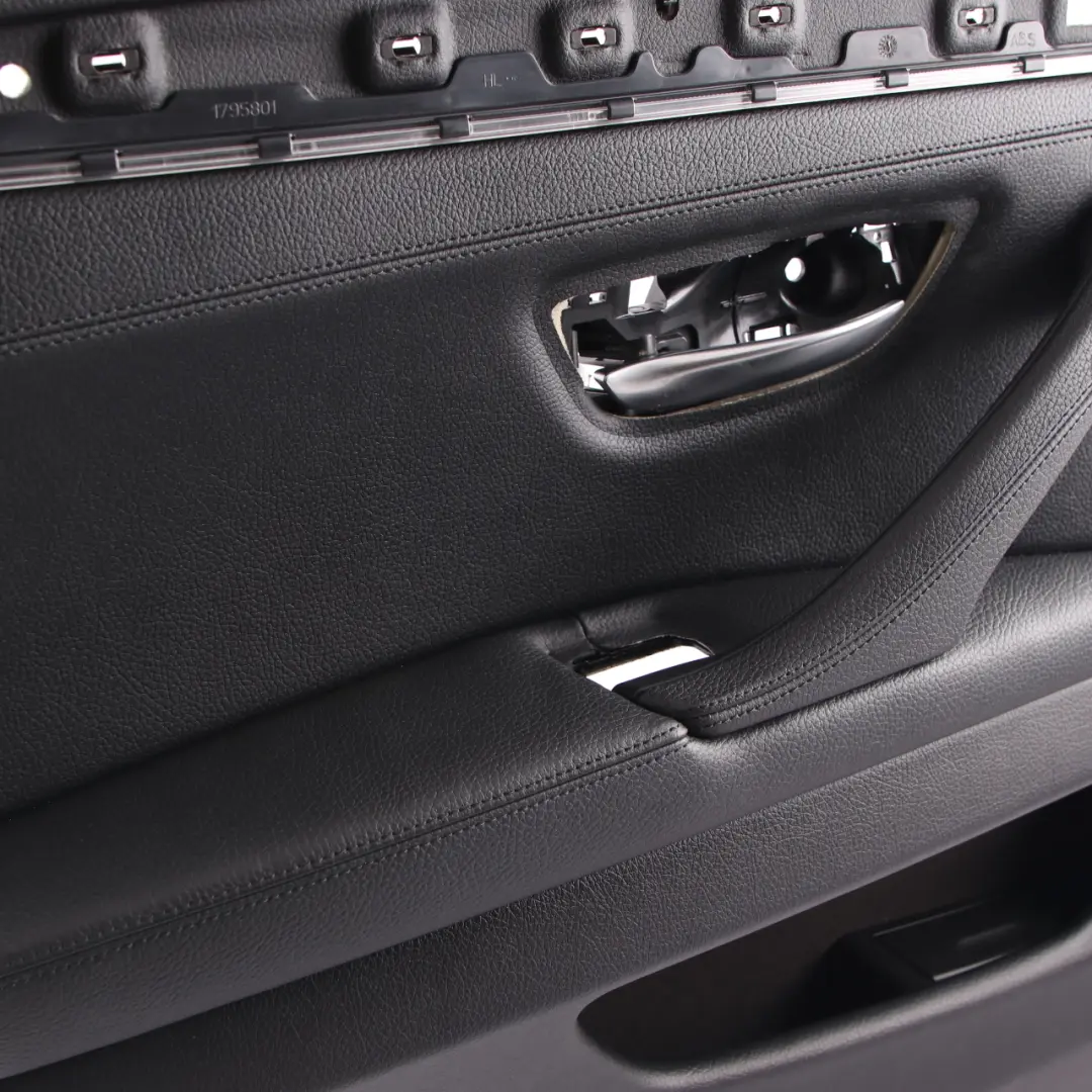 Door Card Rear Left N/S Lining Trim Panel Black Leather to BMW F10 F11 with Part number 7273279 BMW F10 F11 Door Card Rear Left N/S Lining Trim Panel Black Leather - SKU 7273279-1 - Part number 7273279