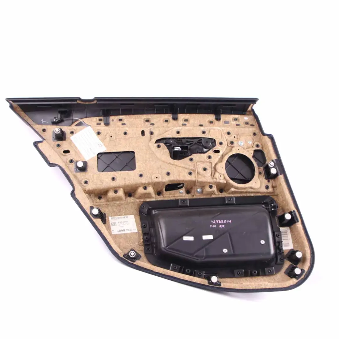 Door Card Rear Right O/S Lining Trim Panel Black Leather to BMW F10 F11 with Part number 7273280 BMW F10 F11 Door Card Rear Right O/S Lining Trim Panel Black Leather - SKU 7273280-1 - Part number 7273280