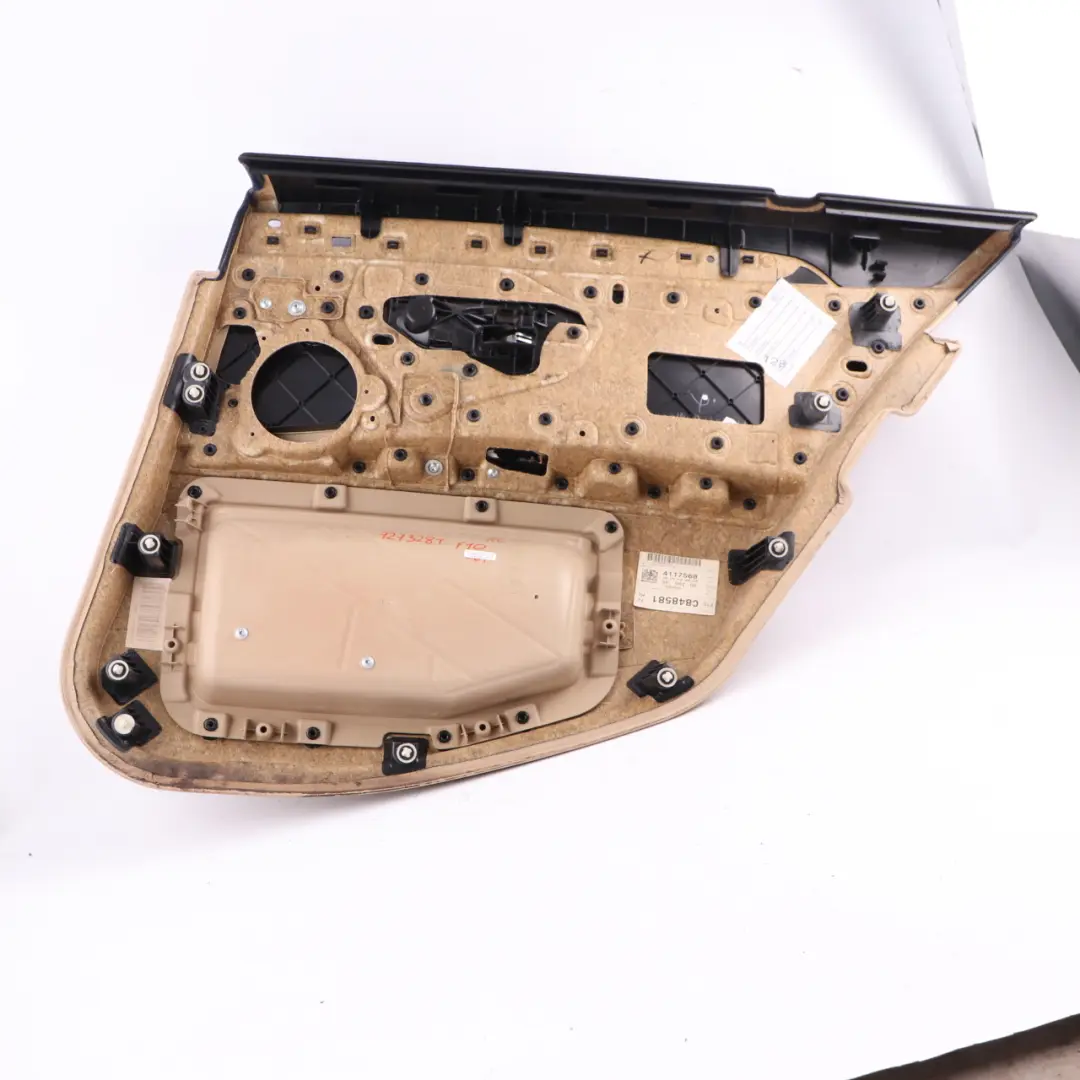 Door Card Rear Left N/S Lining Panel Leather Beige to BMW F10 F11 with Part number 7273281 BMW F10 F11 Door Card Rear Left N/S Lining Panel Leather Beige - SKU 7273281 - Part number 7273281