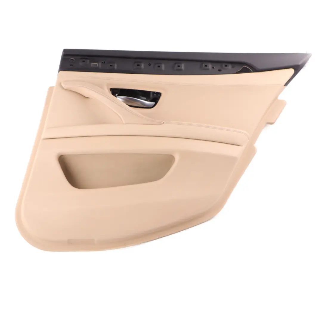 Door Card Rear Right O/S Lining Panel Leather Beige to BMW F10 F11 with Part number 7273282 BMW F10 F11 Door Card Rear Right O/S Lining Panel Leather Beige - SKU 7273282 - Part number 7273282