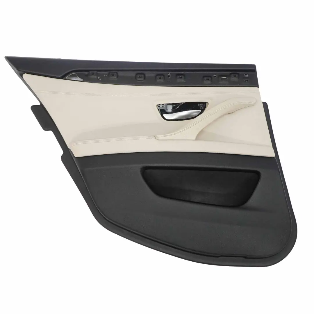 Door Card Rear Left N/S Lining Panel Leather Oyster to BMW F10 F11 with Part number 7273285 BMW F10 F11 Door Card Rear Left N/S Lining Panel Leather Oyster - SKU 7273285-1 - Part number 7273285