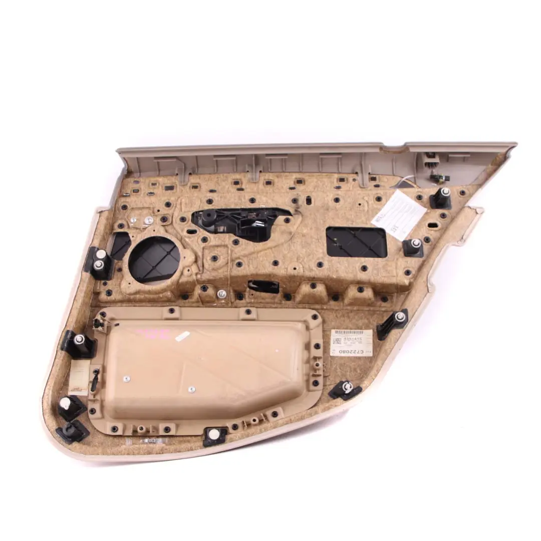 Boczek Panel Drzwi Lewy Tył Skóra Beż do BMW F10 F11 o numerze 7273287 BMW F10 F11 Boczek Panel Drzwi Lewy Tył Skóra Beż - SKU 7273287 - Numer Części 7273287