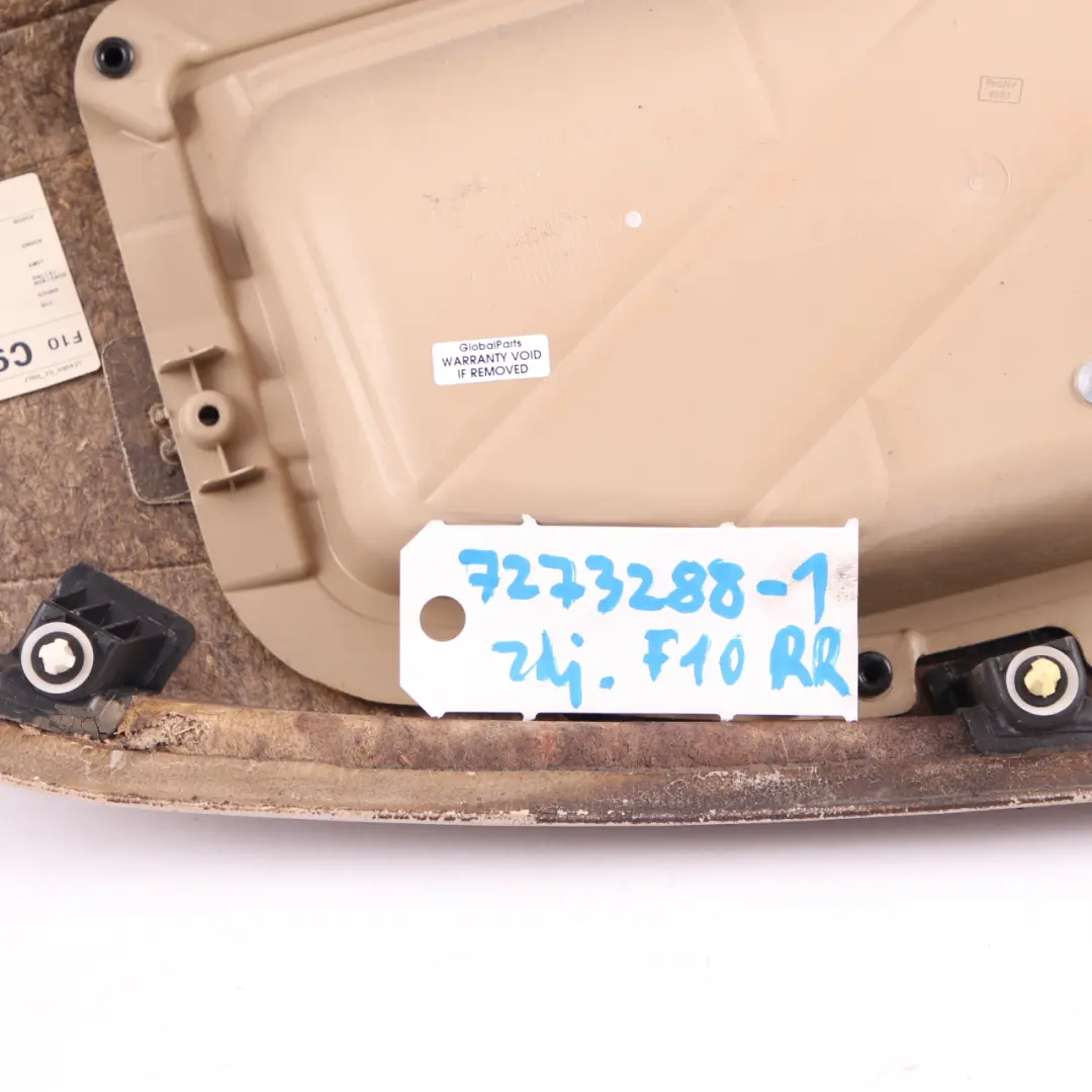 Door Card Rear Right O/S Lining Panel Leather Dakota Oyster to BMW F10 F11 with Part number 7273288 BMW F10 F11 Door Card Rear Right O/S Lining Panel Leather Dakota Oyster - SKU 7273288-1 - Part number 7273288