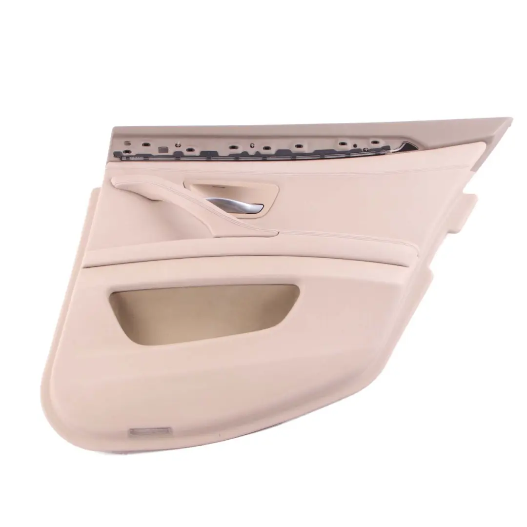 Door Card Rear Right O/S Lining Panel Leather Dakota Oyster to BMW F10 F11 with Part number 7273288 BMW F10 F11 Door Card Rear Right O/S Lining Panel Leather Dakota Oyster - SKU 7273288 - Part number 7273288