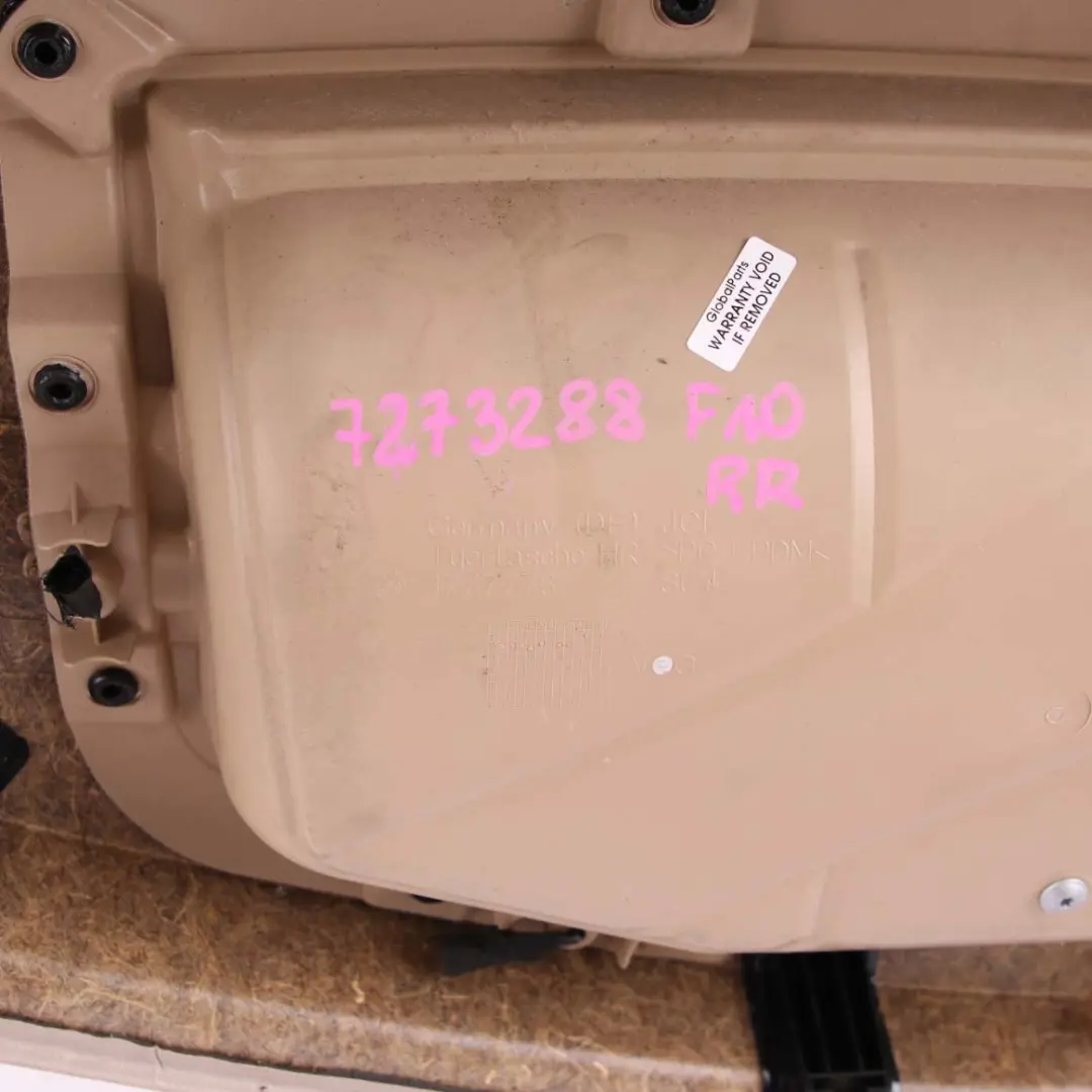 Door Card Rear Right O/S Lining Panel Leather Dakota Oyster to BMW F10 F11 with Part number 7273288 BMW F10 F11 Door Card Rear Right O/S Lining Panel Leather Dakota Oyster - SKU 7273288 - Part number 7273288