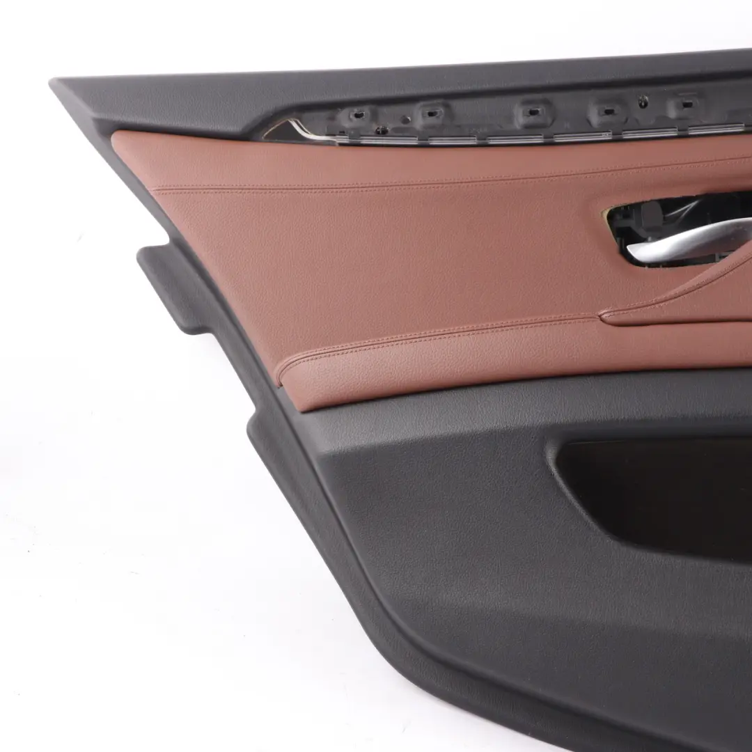 Door Card Rear Left N/S Lining Panel Leather Cinnamon Brown to BMW F10 F11 with Part number 7273289 BMW F10 F11 Door Card Rear Left N/S Lining Panel Leather Cinnamon Brown - SKU 7273289 - Part number 7273289