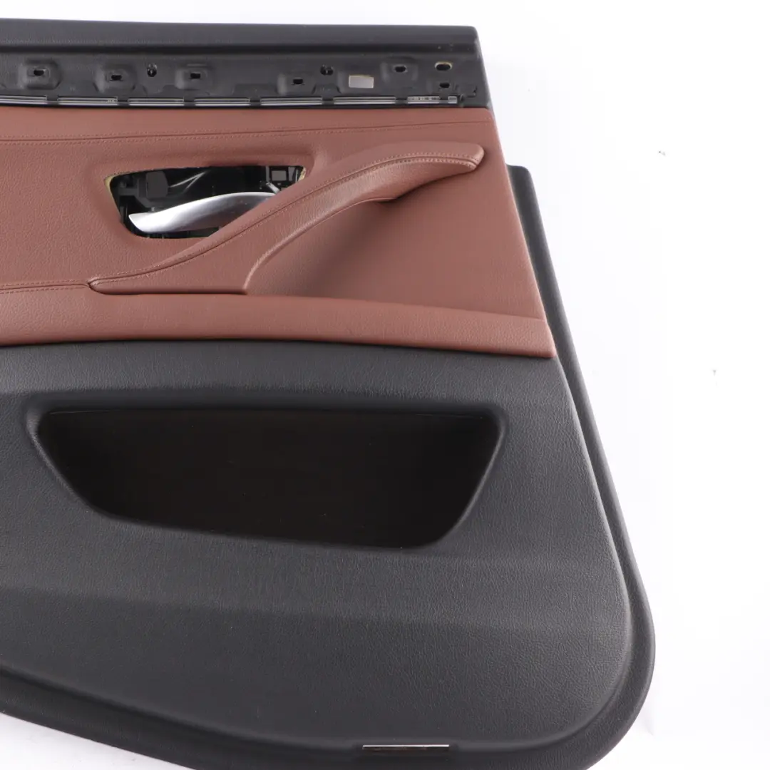 Door Card Rear Left N/S Lining Panel Leather Cinnamon Brown to BMW F10 F11 with Part number 7273289 BMW F10 F11 Door Card Rear Left N/S Lining Panel Leather Cinnamon Brown - SKU 7273289 - Part number 7273289