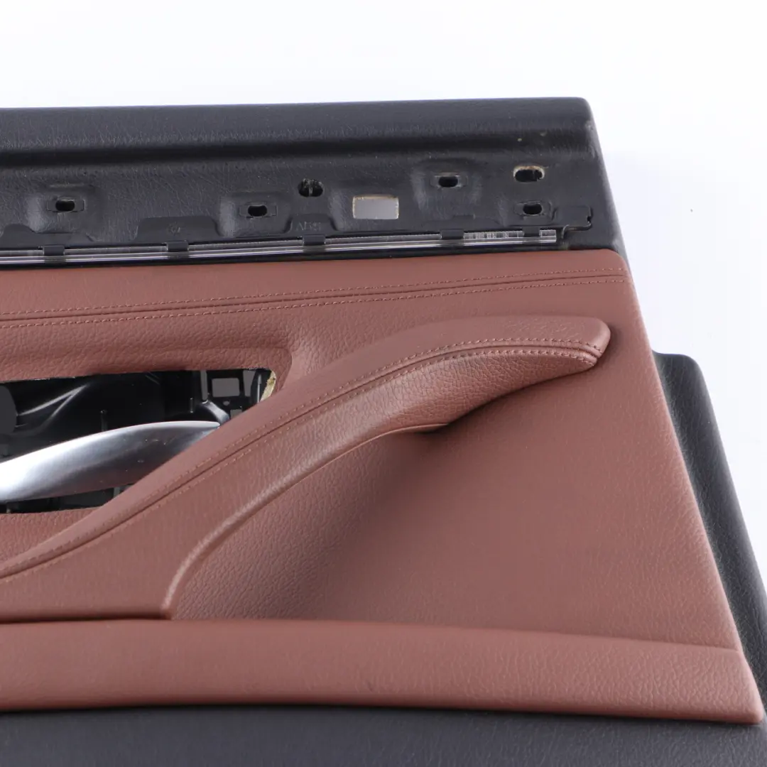 Door Card Rear Left N/S Lining Panel Leather Cinnamon Brown to BMW F10 F11 with Part number 7273289 BMW F10 F11 Door Card Rear Left N/S Lining Panel Leather Cinnamon Brown - SKU 7273289 - Part number 7273289