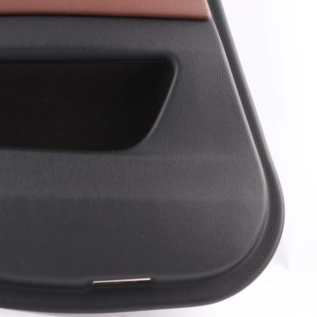 Door Card Rear Left N/S Lining Panel Leather Cinnamon Brown to BMW F10 F11 with Part number 7273289 BMW F10 F11 Door Card Rear Left N/S Lining Panel Leather Cinnamon Brown - SKU 7273289 - Part number 7273289