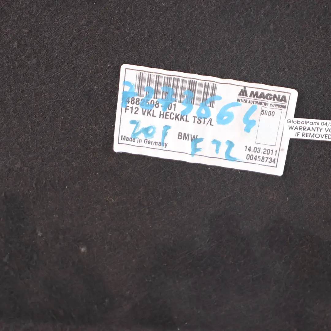 BMW F12 Convertible Boot Trunk Lid Tailgate Interior Trim Panel Covering 4882508 - SKU 7273664 - Part number 7273664