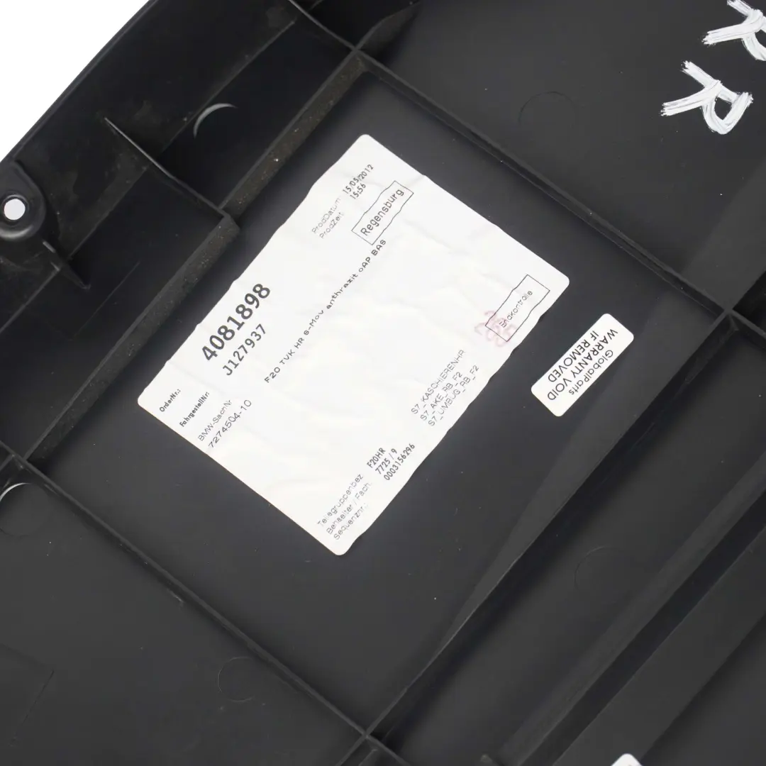 BMW F20 Trasera Derecha Puerta Forro Tarjeta Tela Tela Mover Antracita - SKU 7274504-1 - Número de pieza 7274504