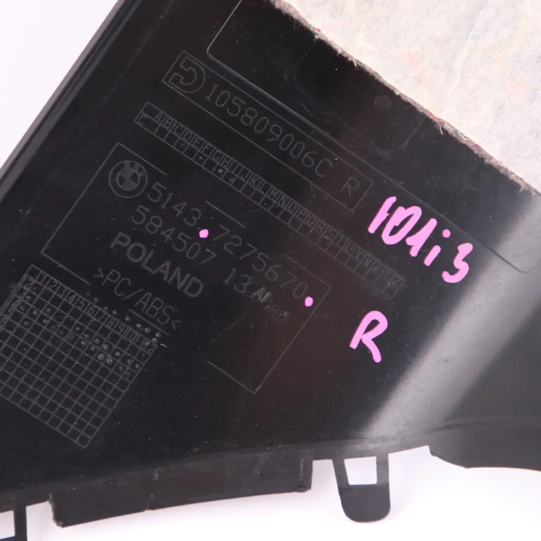 Copripilastro Posteriore Destro Colonna C Rivestimento Interno per BMW i3 I01 con numero di parte 7275670 BMW i3 I01 Copripilastro Posteriore Destro Colonna C Rivestimento Interno - SKU 7275670 - Numero di parte 7275670