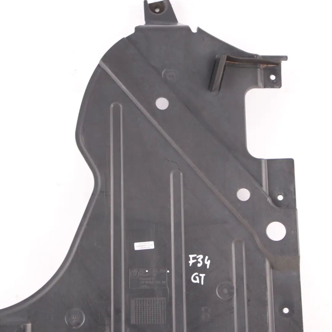 Underbody Cover BMW F34 GT Right O/S Undertray Guard Shield Panel to with Part number 7276298 Underbody Cover BMW F34 GT Right O/S Undertray Guard Shield Panel - SKU 7276298 - Part number 7276298