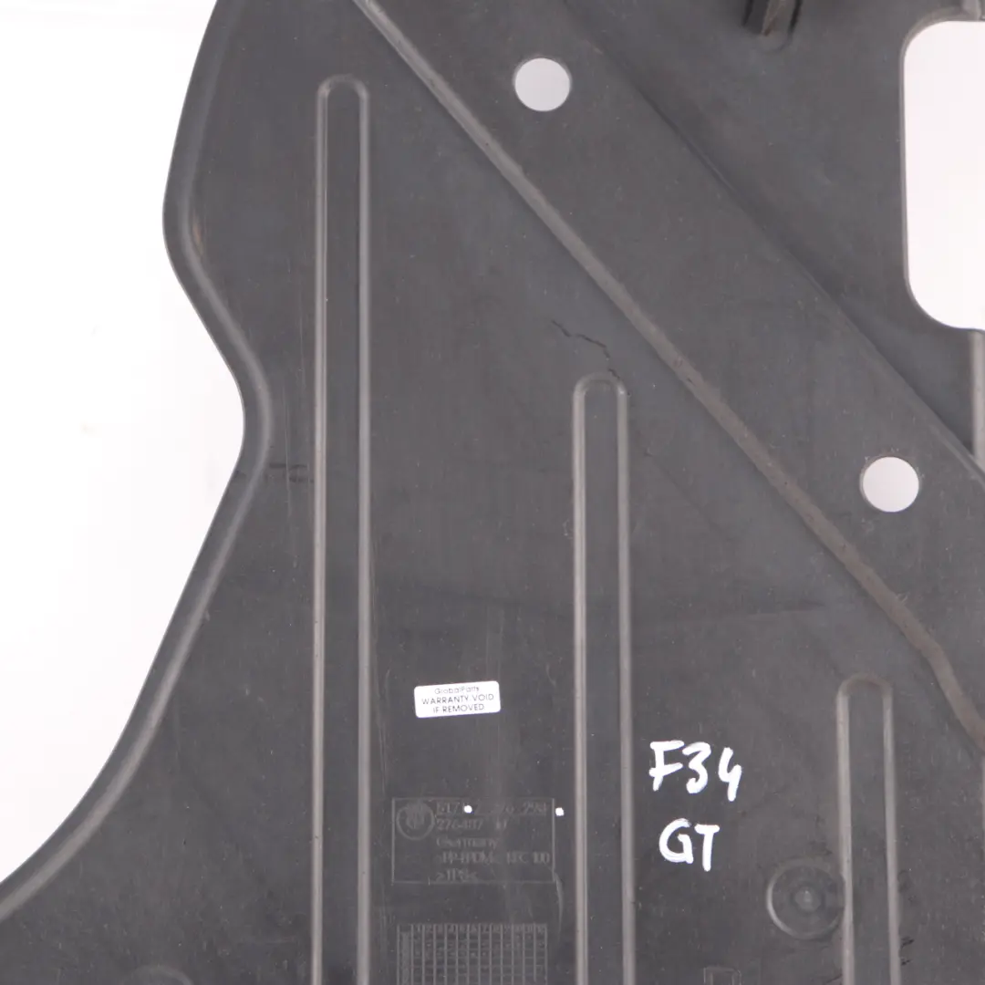 Underbody Cover BMW F34 GT Right O/S Undertray Guard Shield Panel to with Part number 7276298 Underbody Cover BMW F34 GT Right O/S Undertray Guard Shield Panel - SKU 7276298 - Part number 7276298