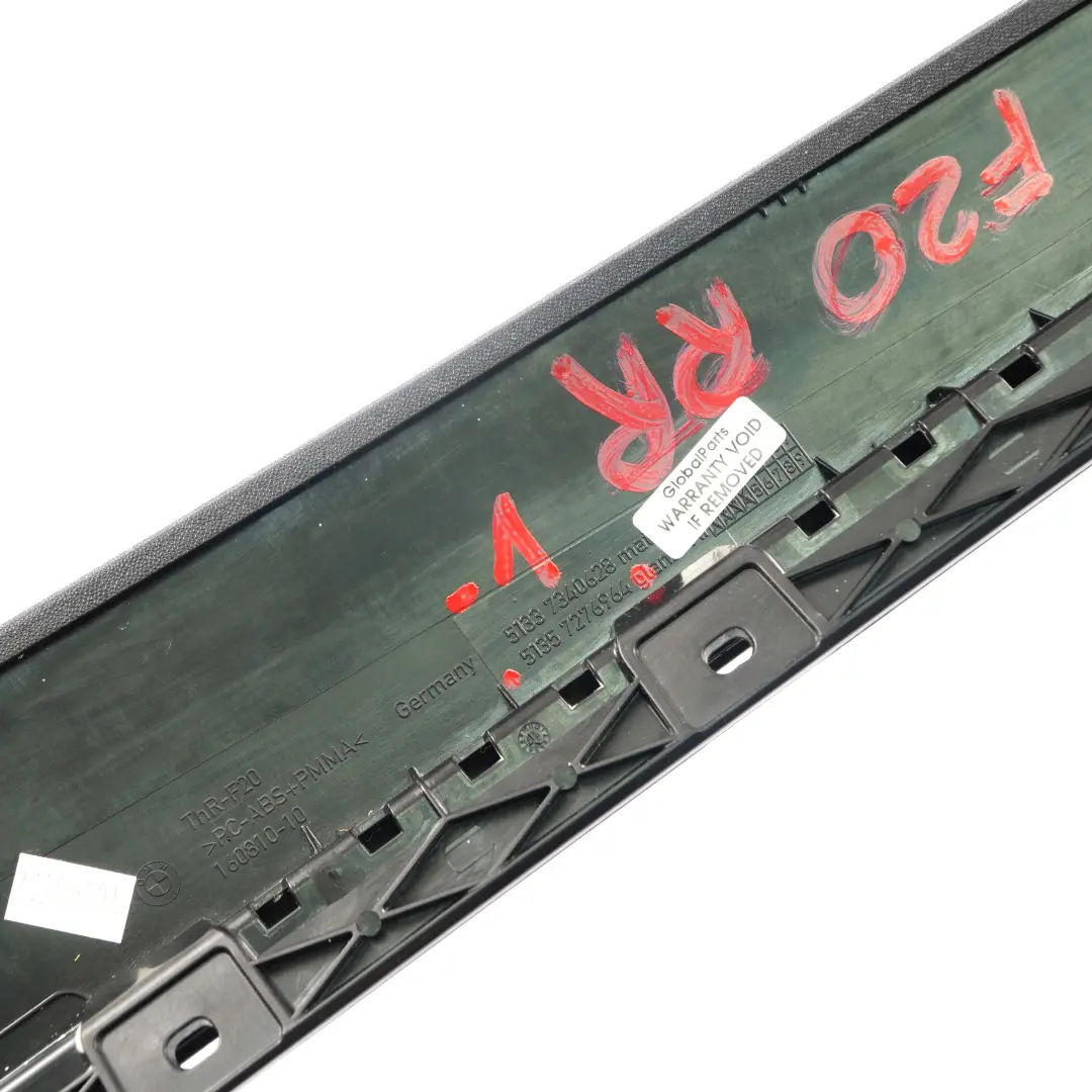 Remate Pilar B Puerta Derecha Alto Brillo Embellecedor Ventana para BMW F20 1 con número de pieza 7276964 BMW F20 1 Remate Pilar B Puerta Derecha Alto Brillo Embellecedor Ventana - SKU 7276964-1 - Número de pieza 7276964