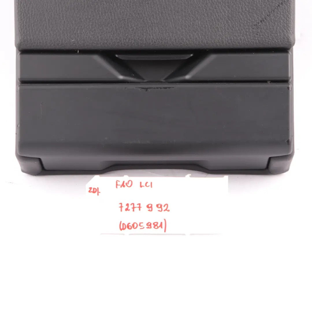 BMW F10 F11 Bracciolo Sedile Posteriore Centro Rivestimento Pelle Nera - SKU 7277992 - Numero di parte 7277992