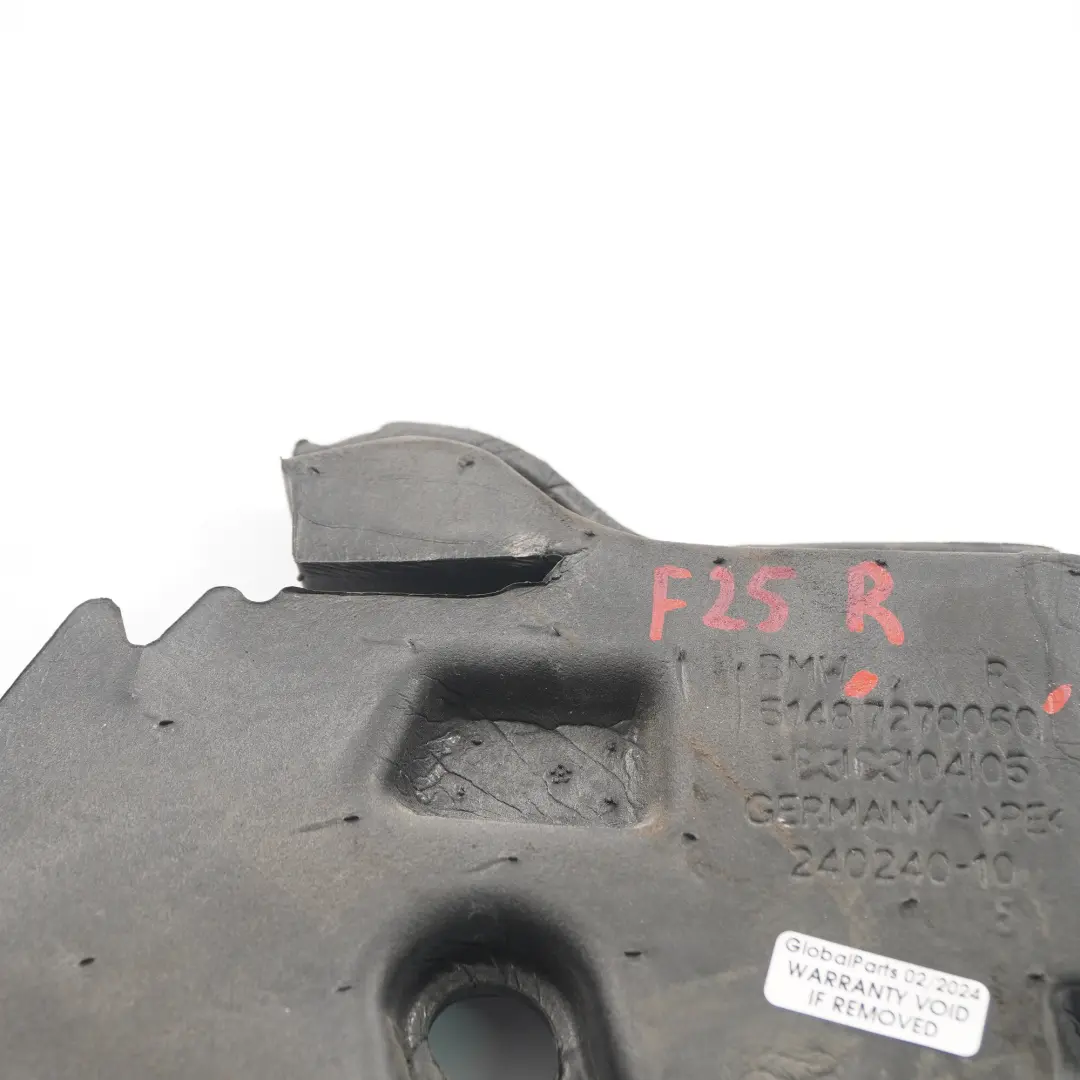 Paratia anteriore fonoisolante parete laterale destra per BMW X3 F25 con numero di parte 7278060 BMW X3 F25 Paratia anteriore fonoisolante parete laterale destra - SKU 7278060 - Numero di parte 7278060