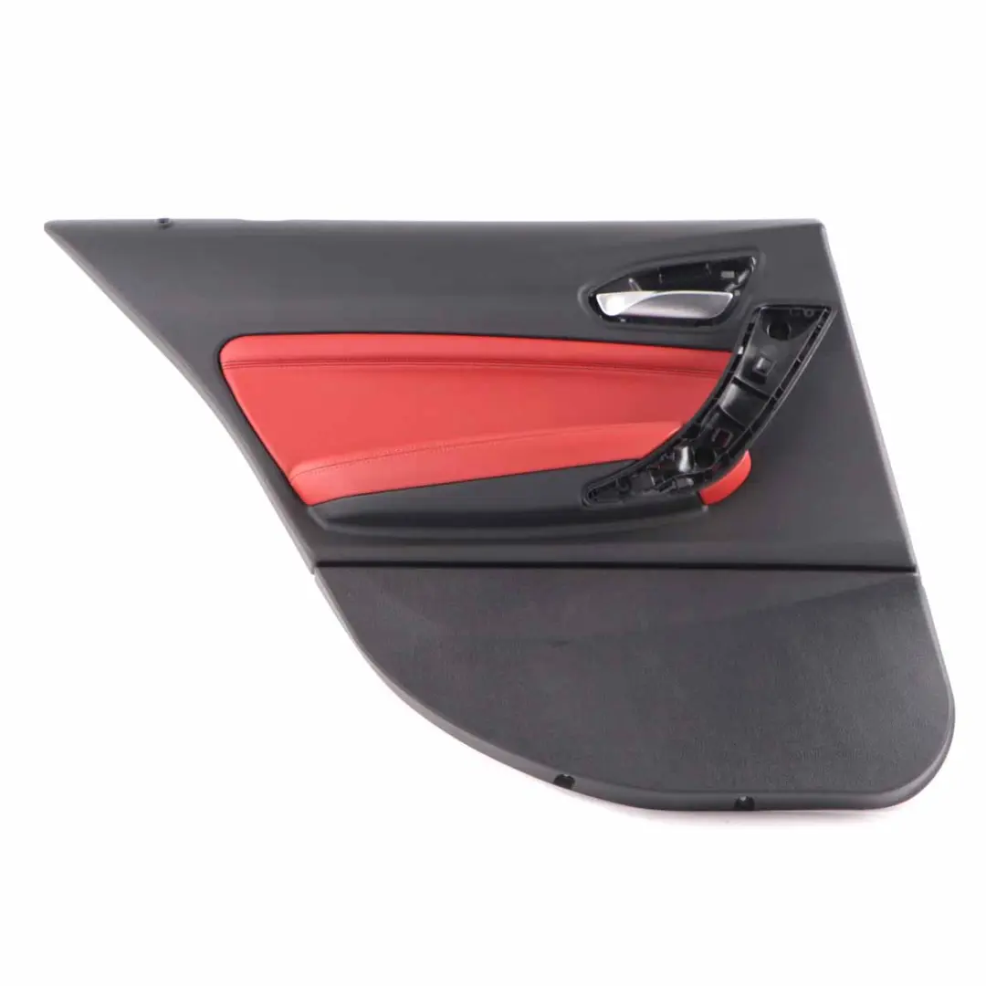 Door Card Rear Left N/S Lining Leather Dakota Coral Red Black to BMW F20 with Part number 7278497 BMW F20 Door Card Rear Left N/S Lining Leather Dakota Coral Red Black - SKU 7278497 - Part number 7278497