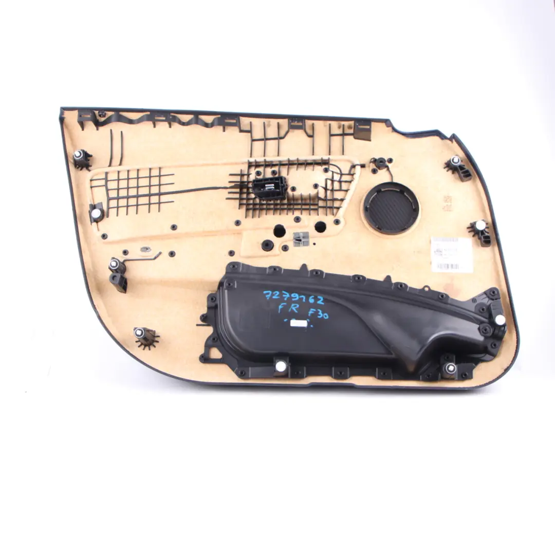 Door Card BMW F30 F31 Front Right O/S Door Lining Trim Panel Black Leather to with Part number 7279162 Door Card BMW F30 F31 Front Right O/S Door Lining Trim Panel Black Leather - SKU 7279162 - Part number 7279162