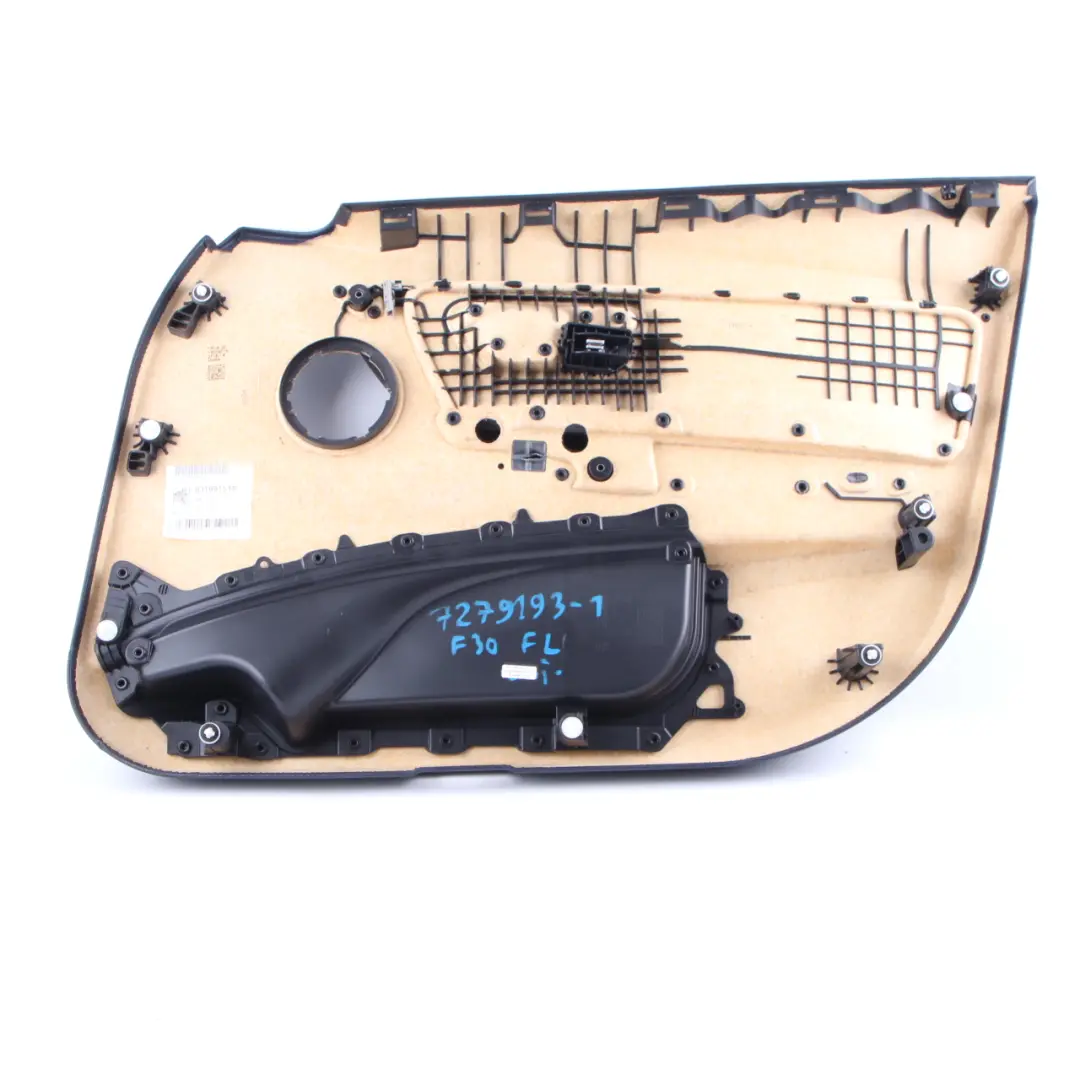 Tarjeta de Puerta Delantera Izquierda Cubierta de Panel Cuero Negro para BMW F30 F31 con número de pieza 7279193 BMW F30 F31 Tarjeta de Puerta Delantera Izquierda Cubierta de Panel Cuero Negro - SKU 7279193-1 - Número de pieza 7279193