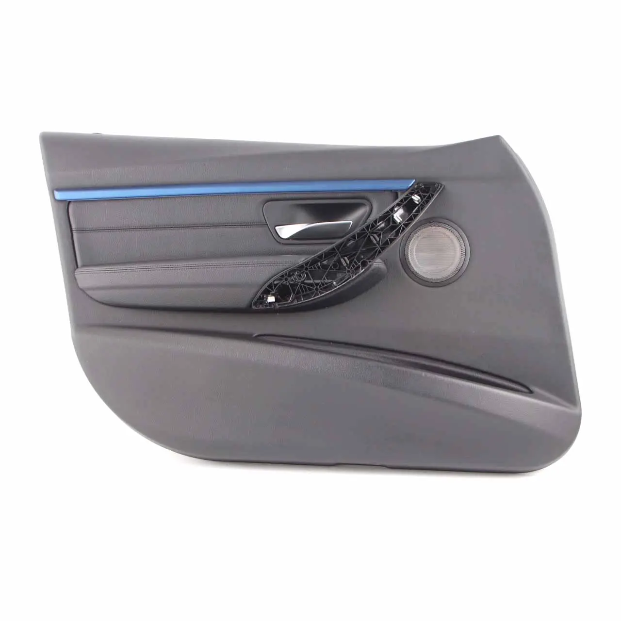 BMW F30 F31 Scheda Porta Anteriore Sinistra Fodera Pannello Copertura Pelle Nera
