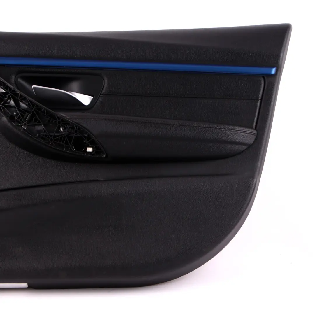 BMW 3 F30 F31 Vorne Rechts Tür Karte Futter Panel Schwarz Leder Blau Streifen - SKU 7279194-1 - Teilenummer 7279194