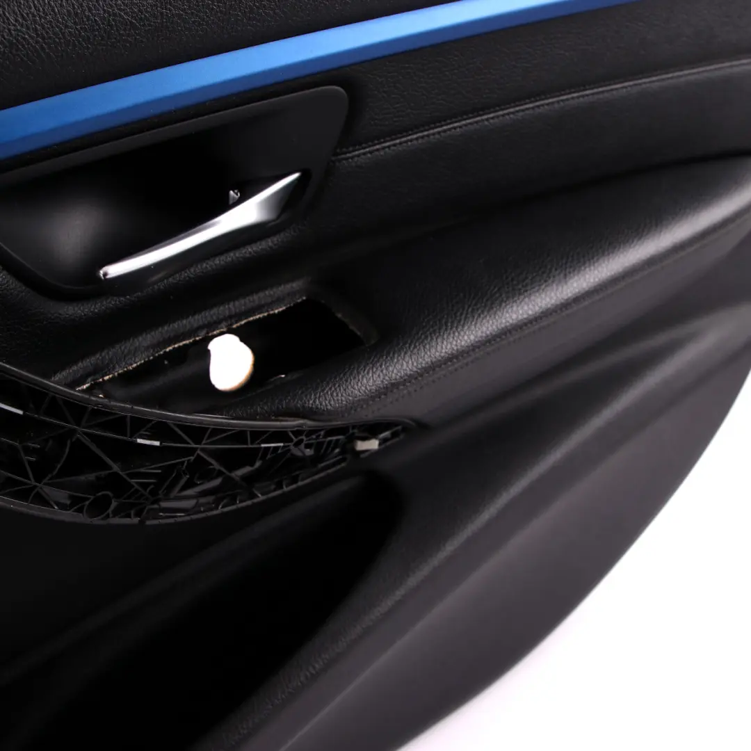 BMW 3 F30 F31 Vorne Rechts Tür Karte Futter Panel Schwarz Leder Blau Streifen - SKU 7279194-1 - Teilenummer 7279194