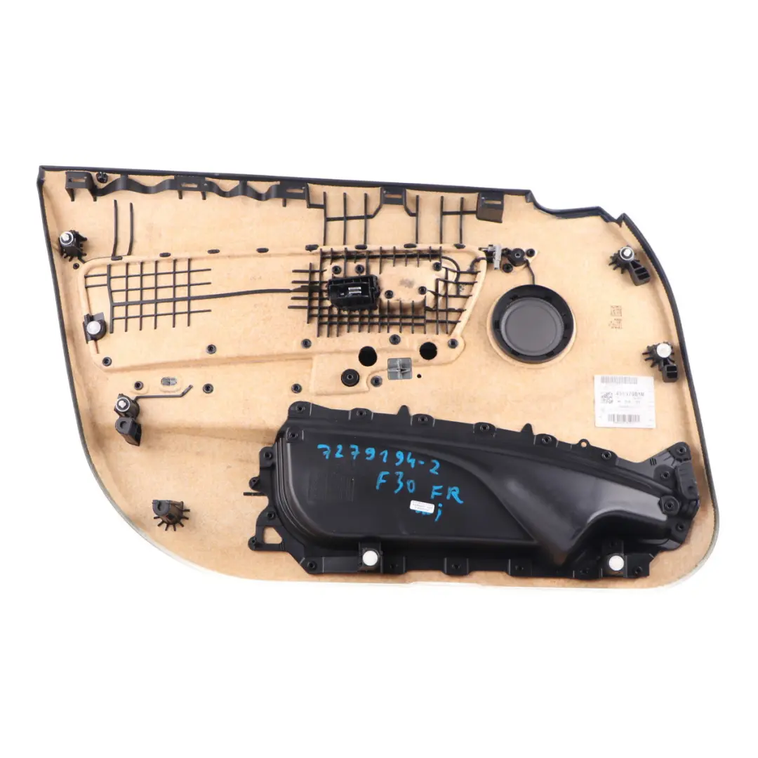 Door Card Front Right O/S Door Lining Trim Panel Black Leather to BMW F30 F31 with Part number 7279194 BMW F30 F31 Door Card Front Right O/S Door Lining Trim Panel Black Leather - SKU 7279194-2 - Part number 7279194