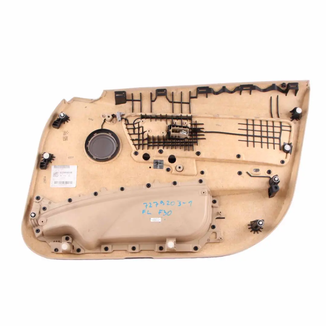 Door Card Front Left N/S Lining Panel Leather Veneto Beige to BMW F30 F31 with Part number 7279203 BMW F30 F31 Door Card Front Left N/S Lining Panel Leather Veneto Beige - SKU 7279203-1 - Part number 7279203