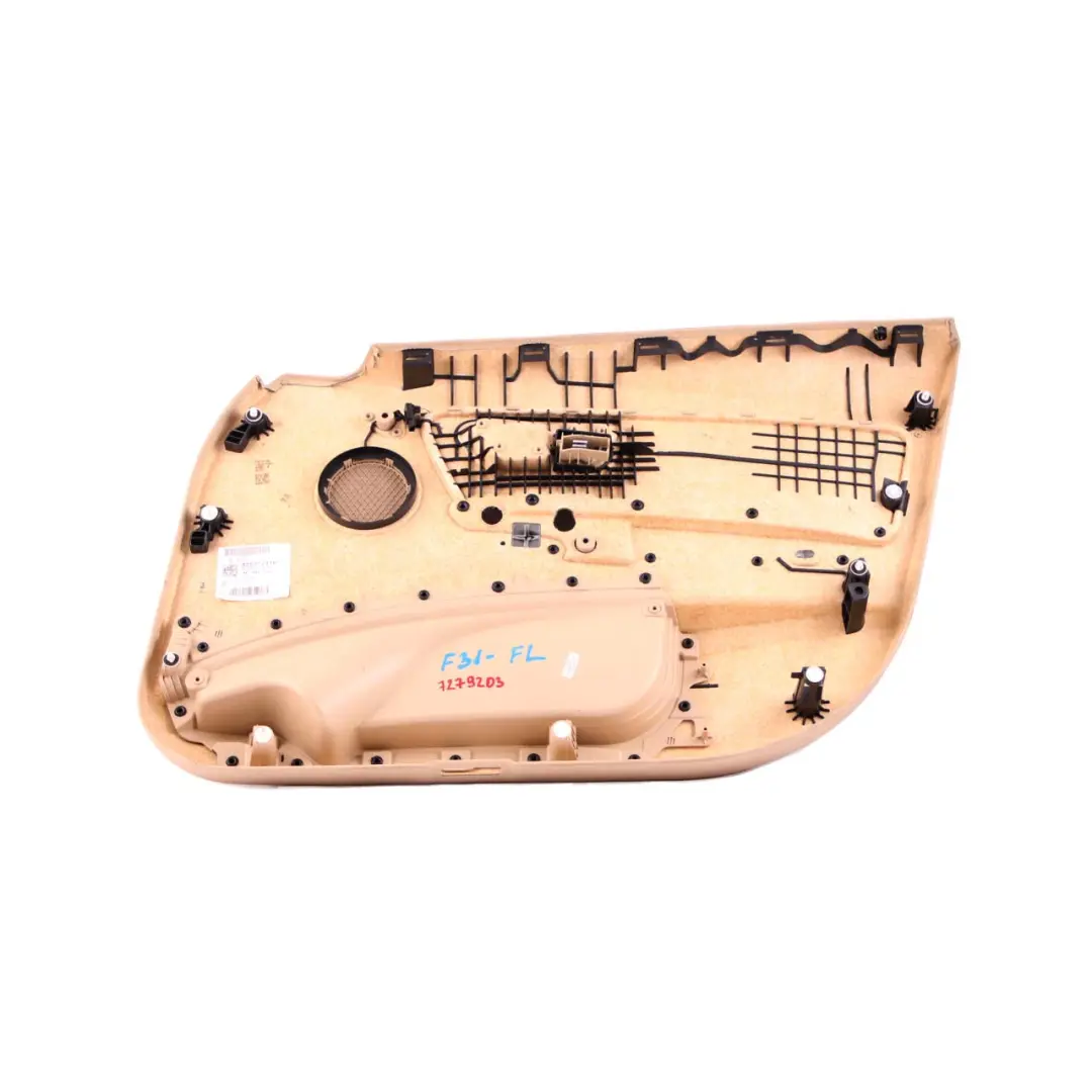 Front Left N/S Door Card Lining Panel Leather Veneto Beige to BMW 3 F30 F31 with Part number 7279203 BMW 3 F30 F31 Front Left N/S Door Card Lining Panel Leather Veneto Beige - SKU 7279203 - Part number 7279203