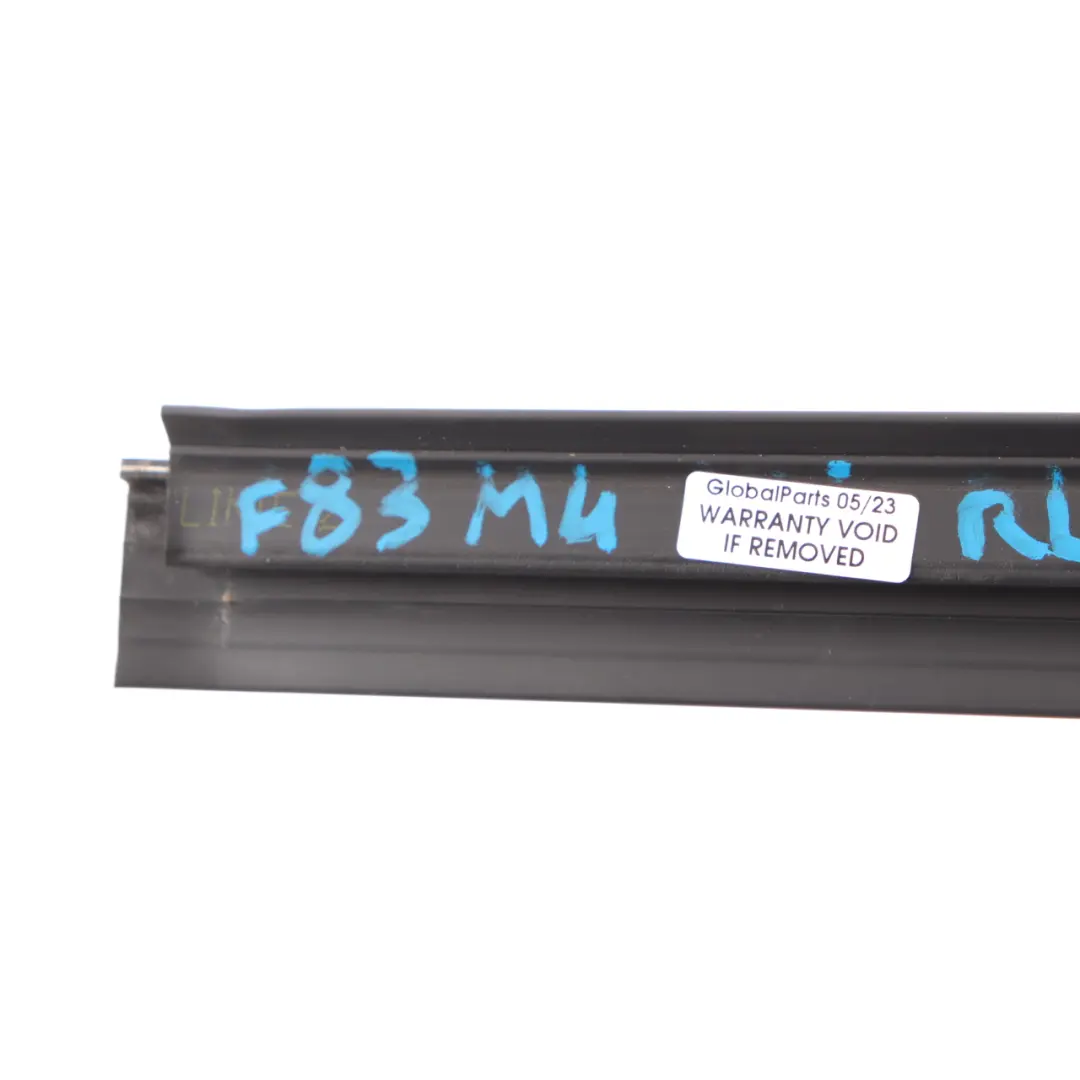 Guarnizione quarto Finestra posteriore sinistra Canale interna per BMW F33 F83 M4 con numero di parte 7280295 BMW F33 F83 M4 Guarnizione quarto Finestra posteriore sinistra Canale interna - SKU 7280295 - Numero di parte 7280295