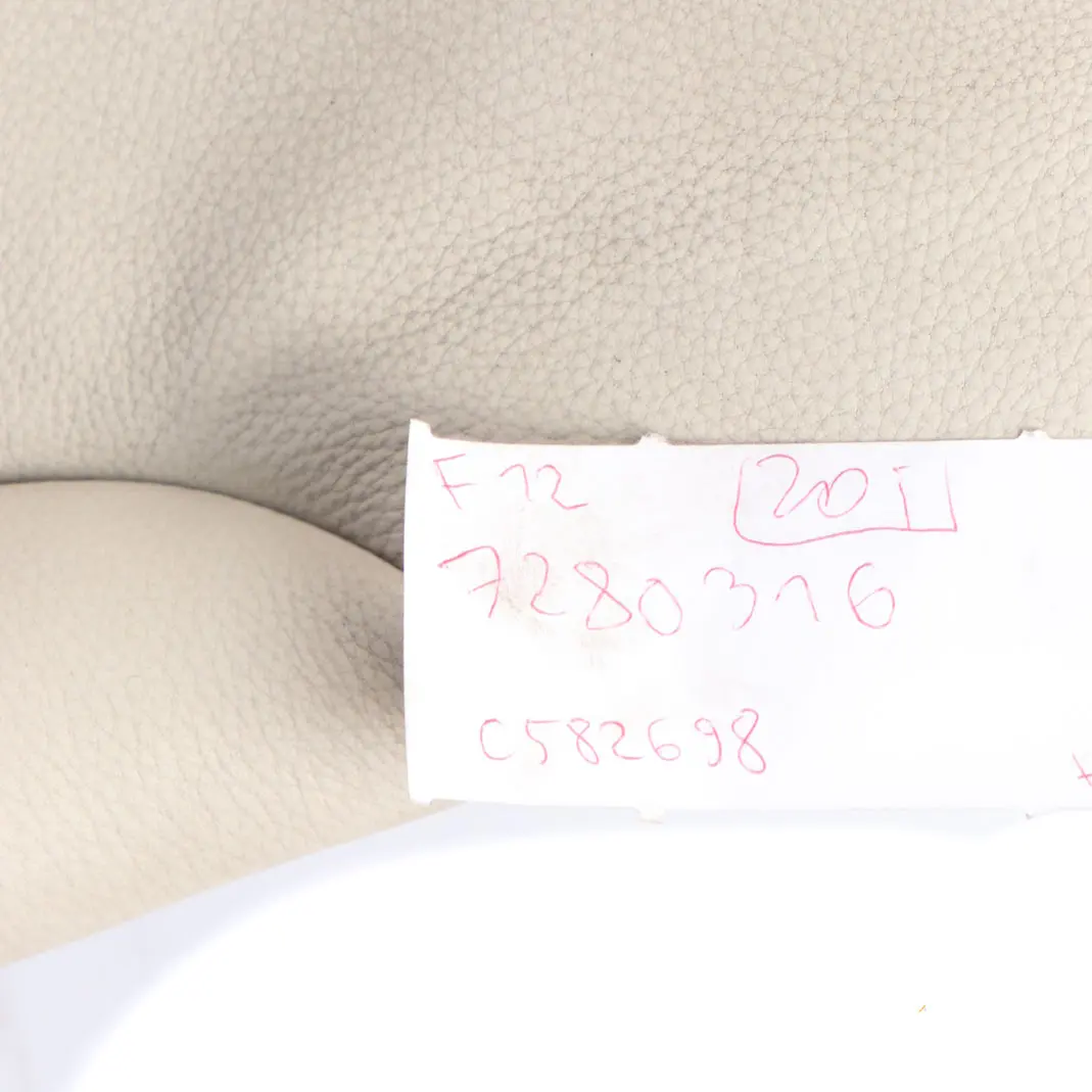 Backrest BMW F12 F13 Seat Interior Couch Leather Dakota Ivory White to Rear with Part number 7280316 Rear Backrest BMW F12 F13 Seat Interior Couch Leather Dakota Ivory White - SKU 7280316 - Part number 7280316