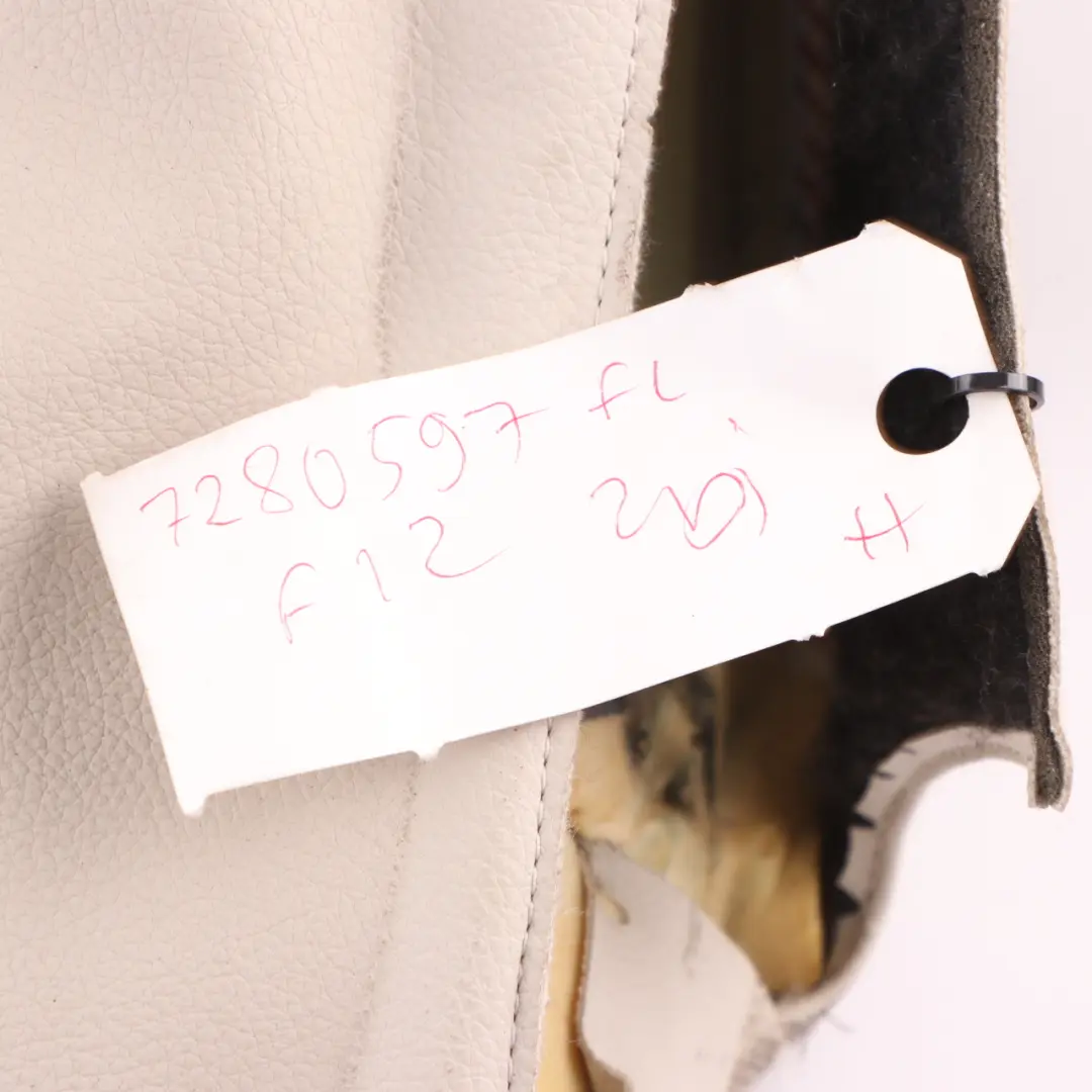 BMW F12 Sport Seat Cover Heated Front Left N/S Backrest Leather Ivory White - SKU 7280597 - Part number 7280597