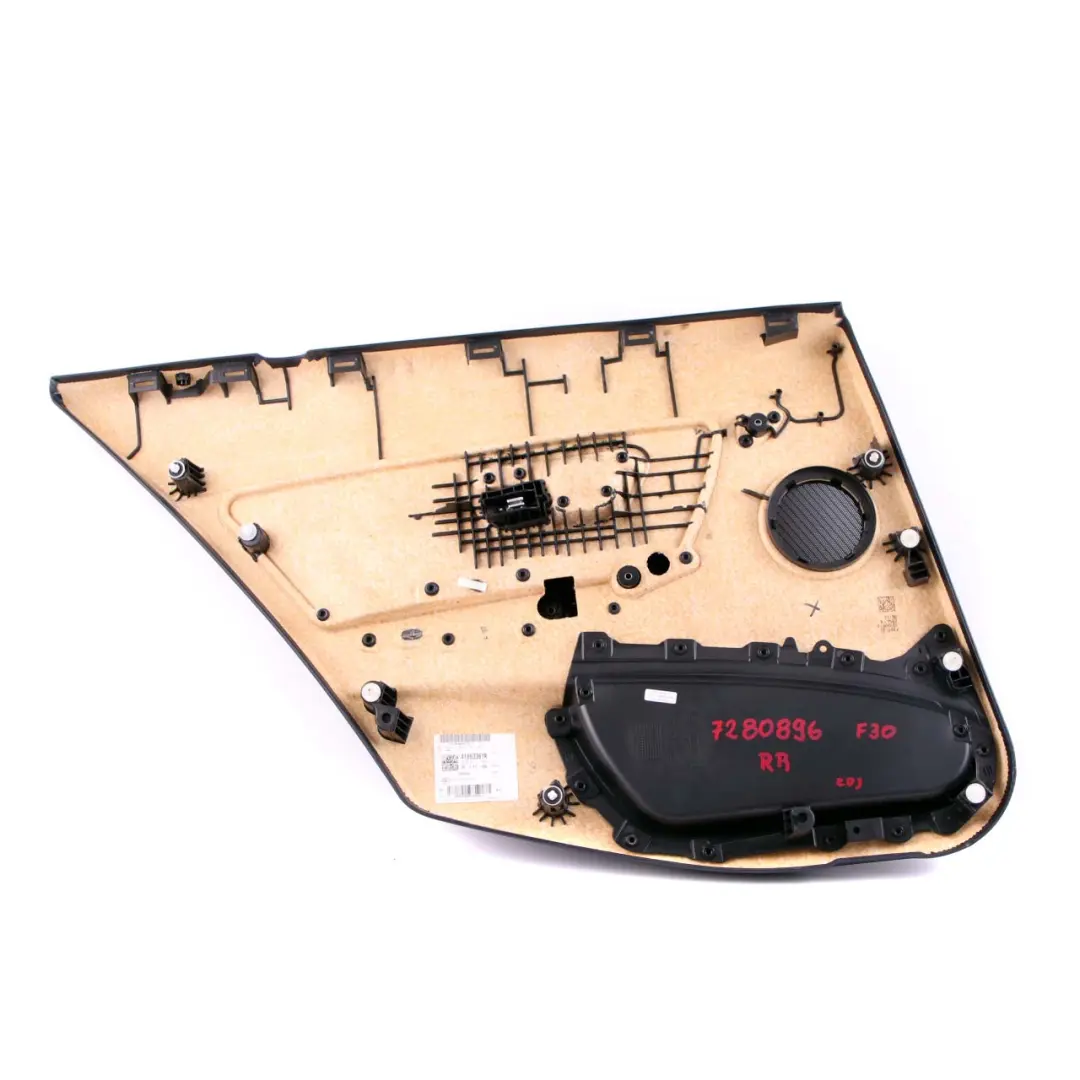 Panel revestimiento tarjeta puerta trasera derecha Mover Antracita para BMW F30 F31 con número de pieza 7280896 BMW F30 F31 Panel revestimiento tarjeta puerta trasera derecha Mover Antracita - SKU 7280896 - Número de pieza 7280896