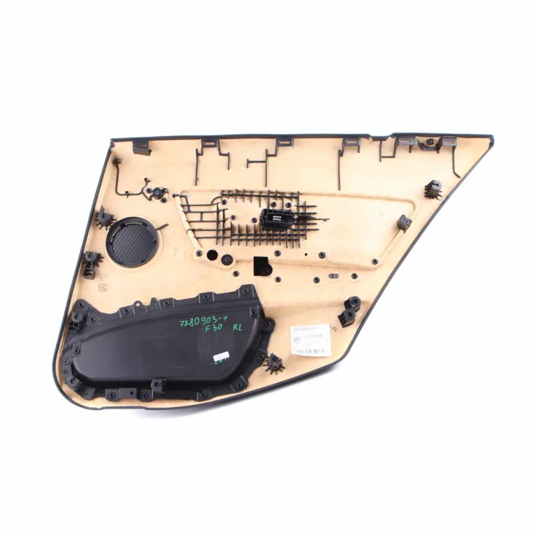 Door Card Rear Left N/S Door Trim Panel Lining Black Leather to BMW F30 F31 with Part number 7280903 BMW F30 F31 Door Card Rear Left N/S Door Trim Panel Lining Black Leather - SKU 7280903-1 - Part number 7280903