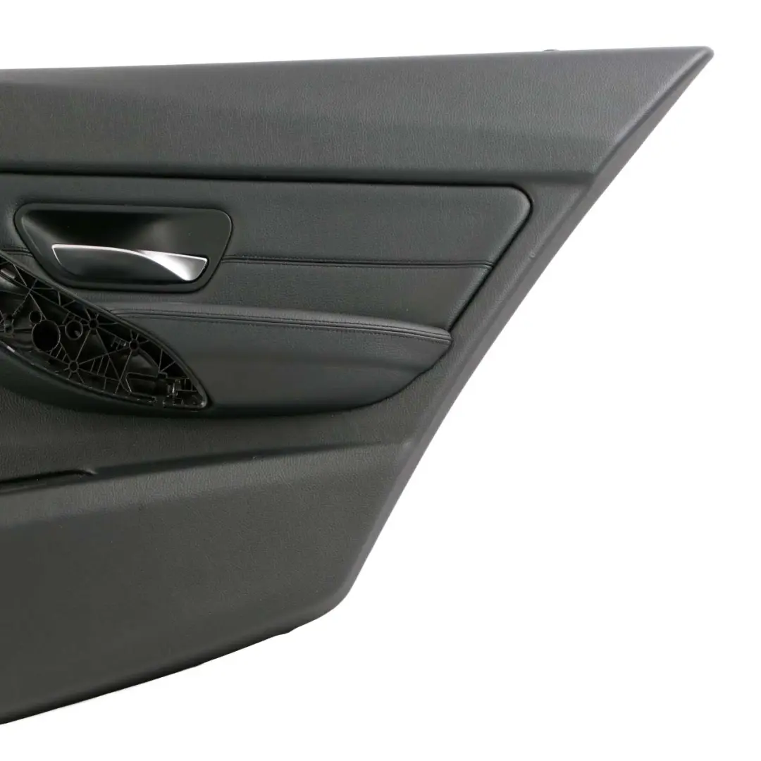 BMW F30 F31 Scheda Porta Posteriore Destra Fodera Pannello Pelle Nera Dakota - SKU 7280904 - Numero di parte 7280904