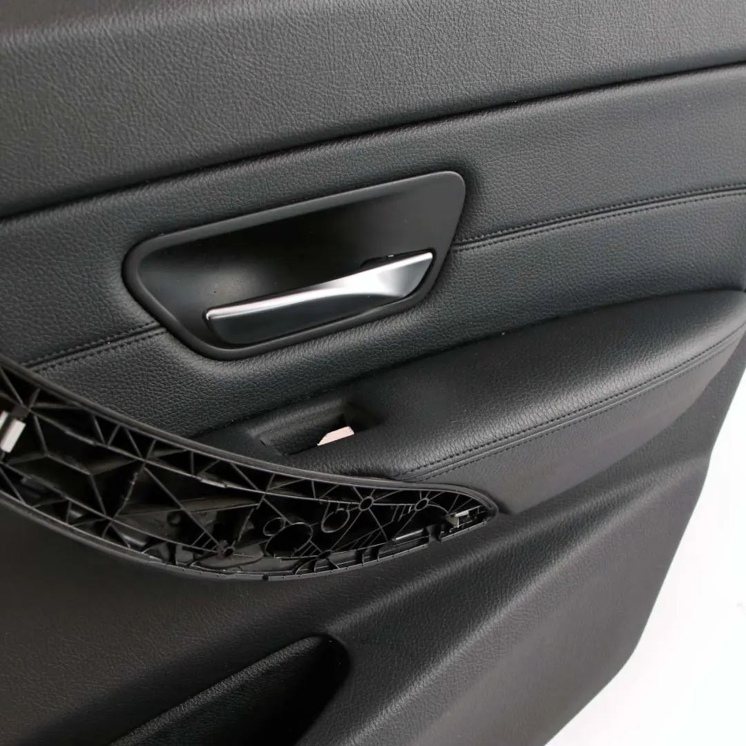 BMW F30 F31 Scheda Porta Posteriore Destra Fodera Pannello Pelle Nera Dakota - SKU 7280904 - Numero di parte 7280904