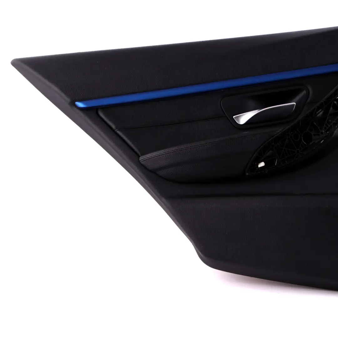 BMW F30 F31 Posteriore Sinistra Pannello Fodera Porta Pelle Nera Striscia Blu - SKU 7280939-1 - Numero di parte 7280939