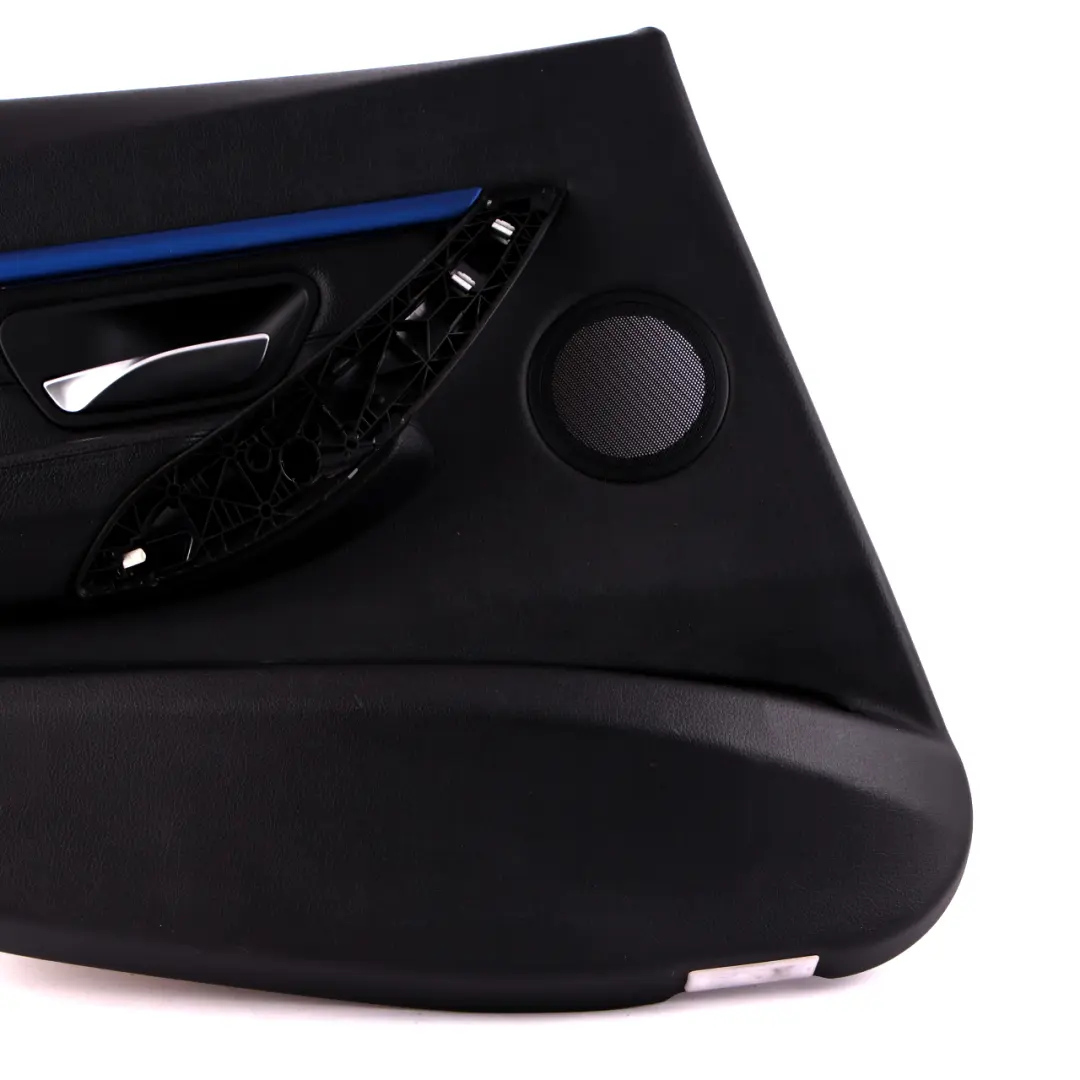 BMW F30 F31 Rear Left N/S Door Card Lining Panel Black Leather Blue Strip - SKU 7280939-1 - Part number 7280939