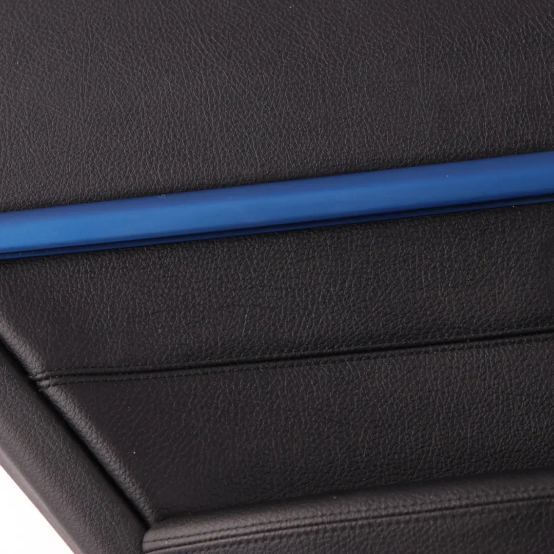 BMW F30 F31 Posteriore Sinistra Pannello Fodera Porta Pelle Nera Striscia Blu - SKU 7280939-1 - Numero di parte 7280939