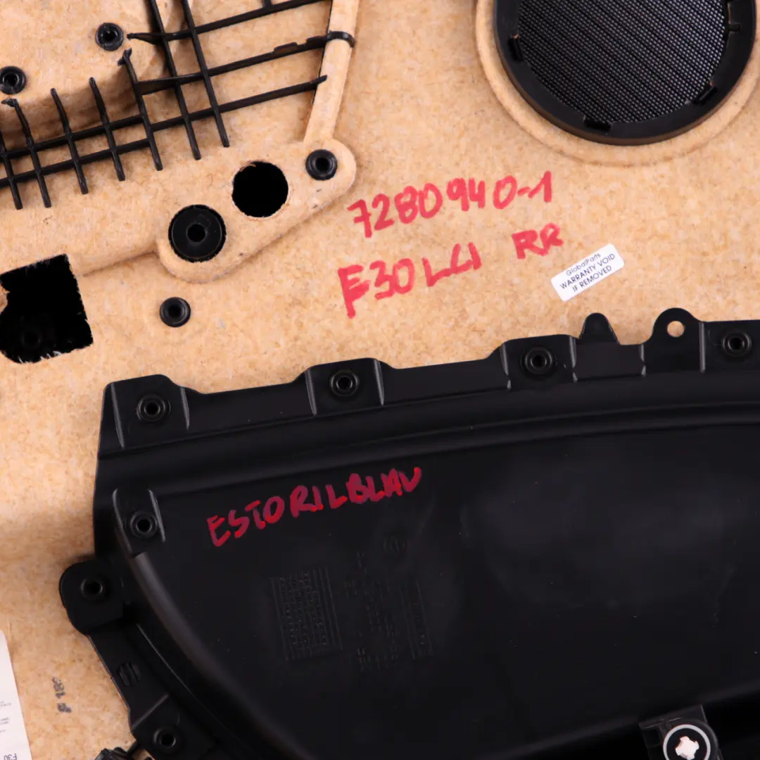 Right O/S Door Card Lining Panel Black Leather Blue Strip to BMW 3 F30 F31 Rear with Part number 7280940 BMW 3 F30 F31 Rear Right O/S Door Card Lining Panel Black Leather Blue Strip - SKU 7280940-1 - Part number 7280940